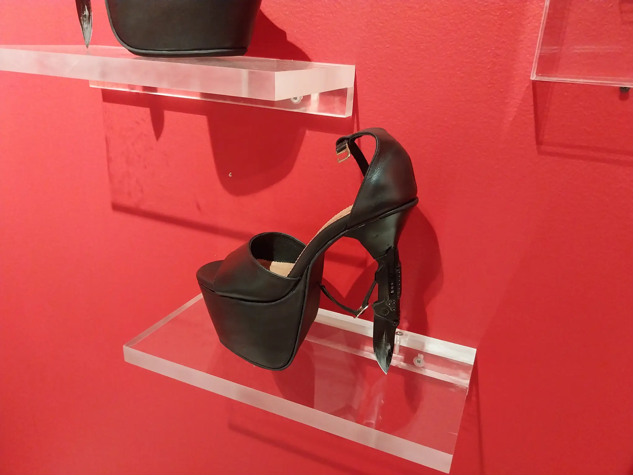 Close-up of Christina Dy's knife stilettos. 