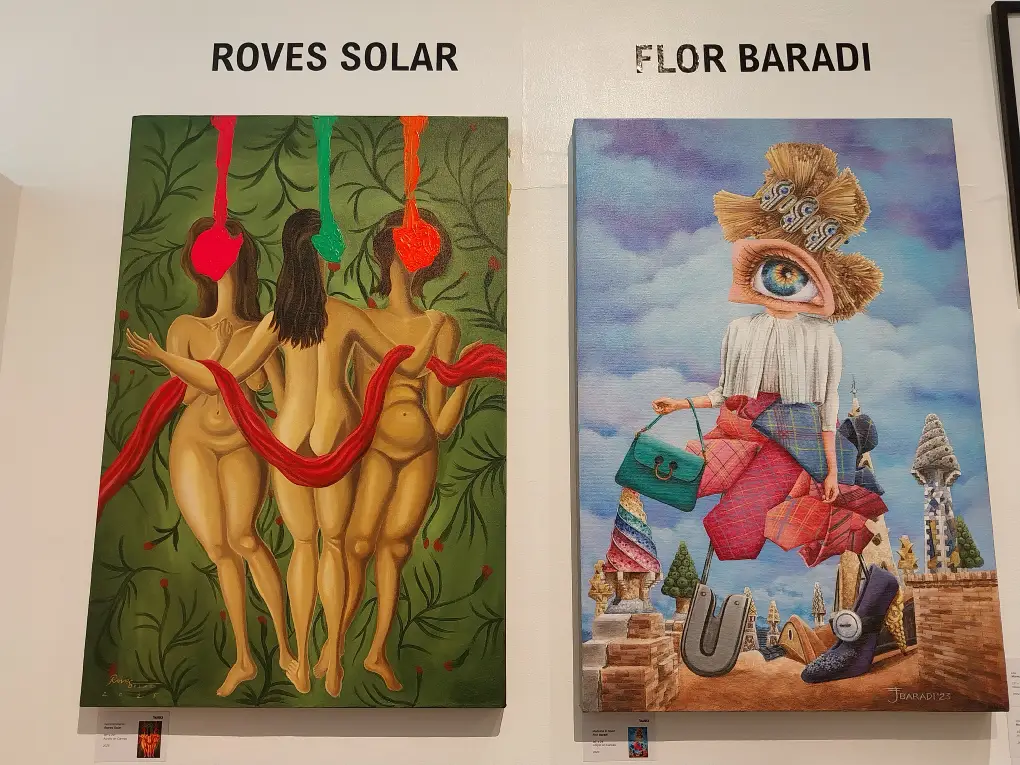 Two works by Roves Solar and Flor Baradi for "The Art of She," a community focused Women's Month exhibit.