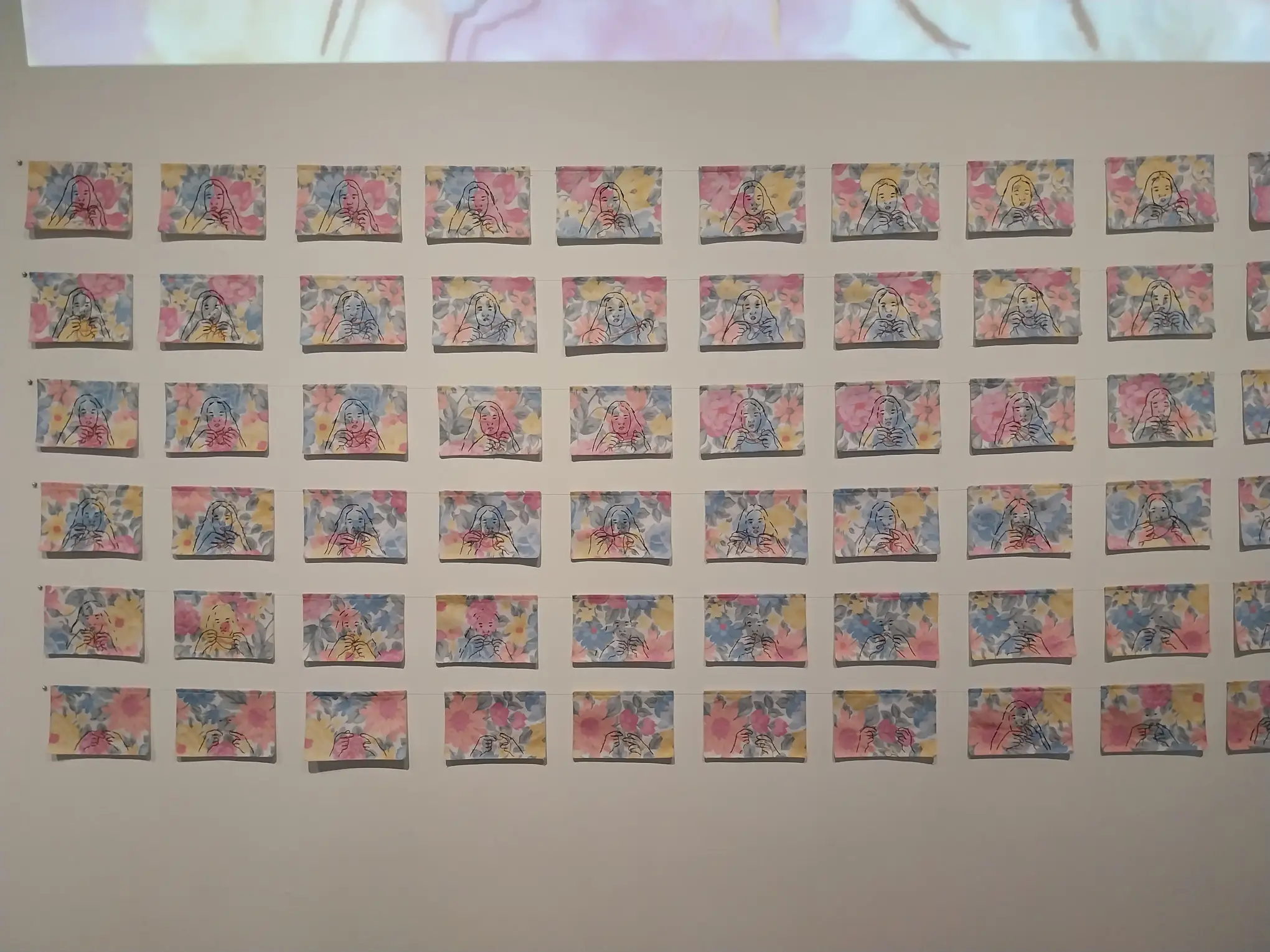 Frame-by-frame stitch artworks by Tekla Tamoria.