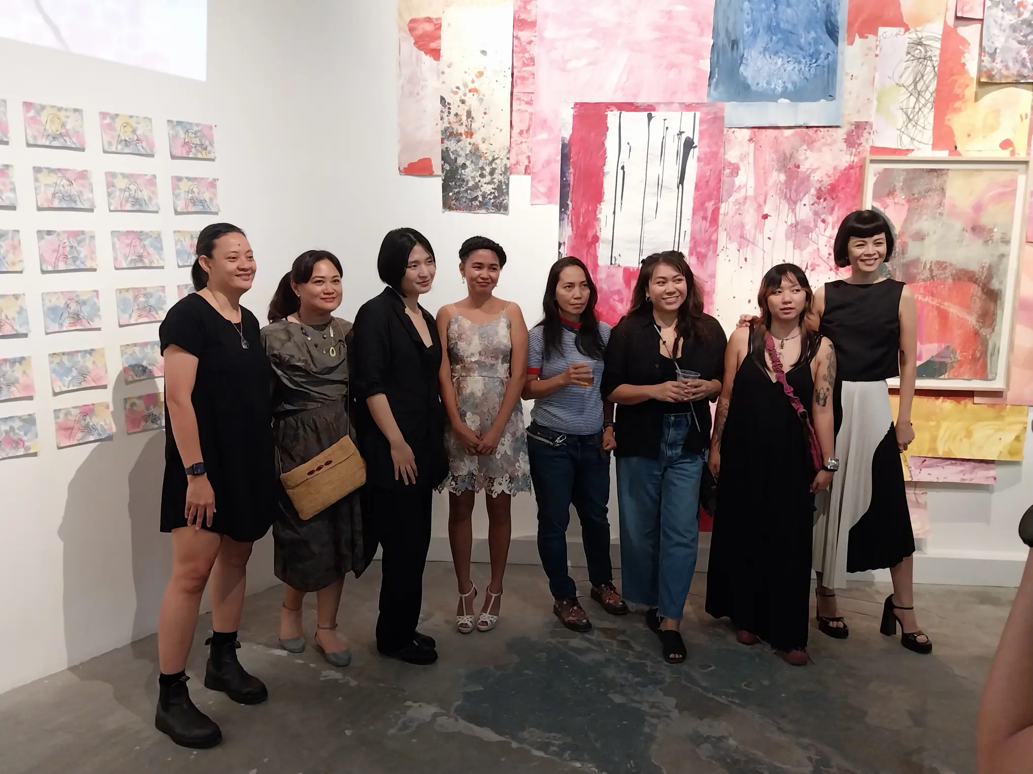 The artists of "The Tearaways," with curator Stephanie Frondoso (second from left).
