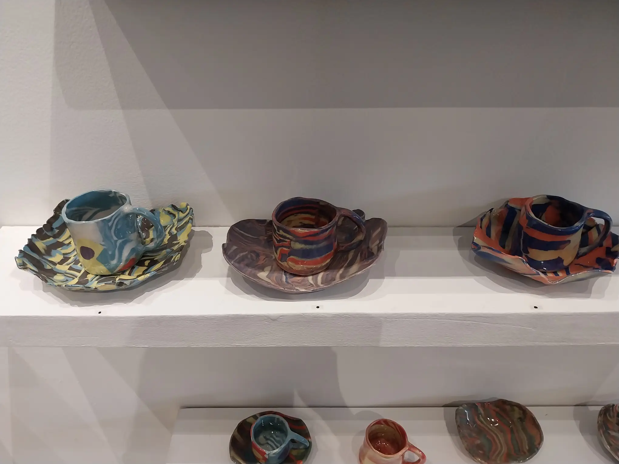 Close-up of some works by Winnie Go for "Nerikomi" at Aphro.