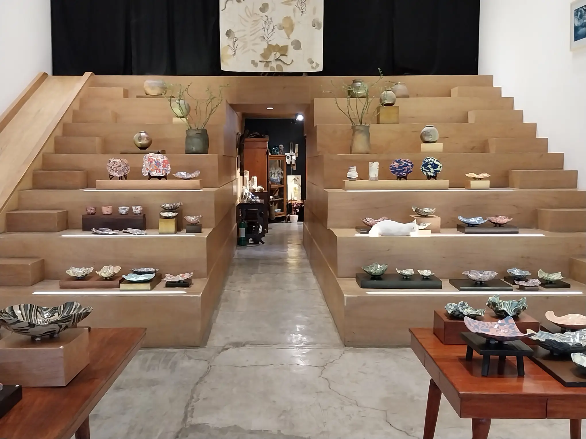 Some of the ceramic works by Winnie Go for "Nerikomi."