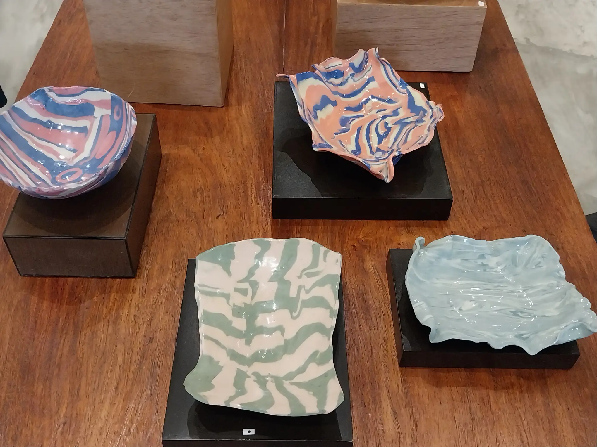 Four works by Winnie Go for "Nerikomi."