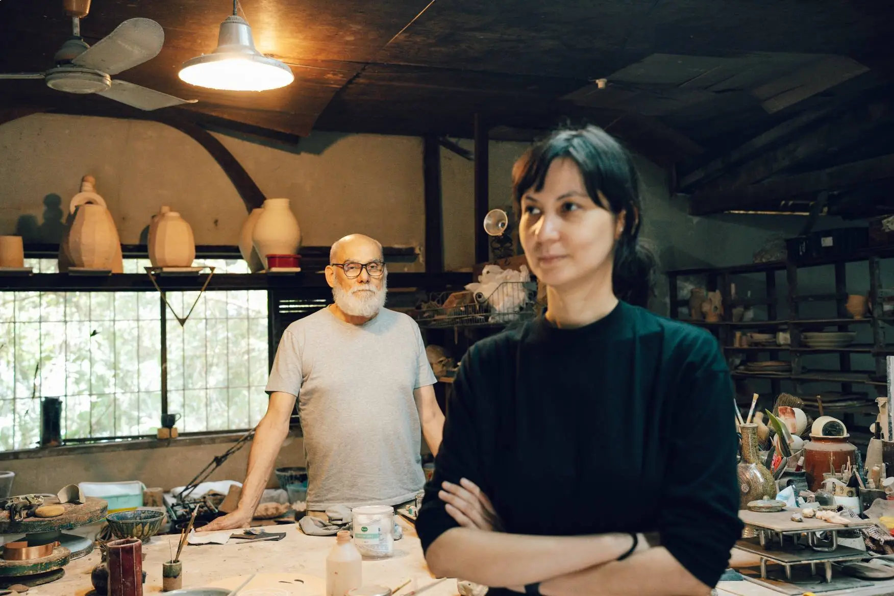 Jon and Hanna Pettyjohn at the Pettyjohn workshop in Laguna.