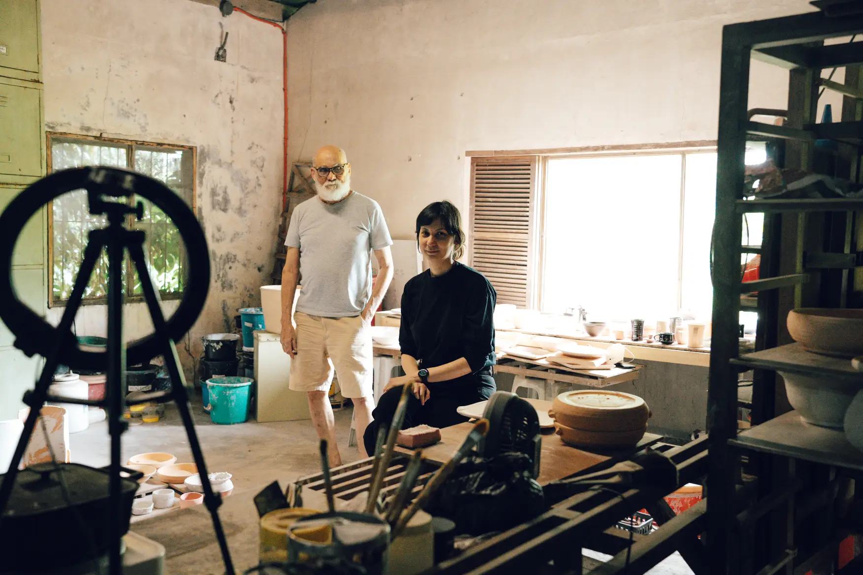 Jon and Hanna Pettyjohn at the Pettyjohn workshop in Laguna.