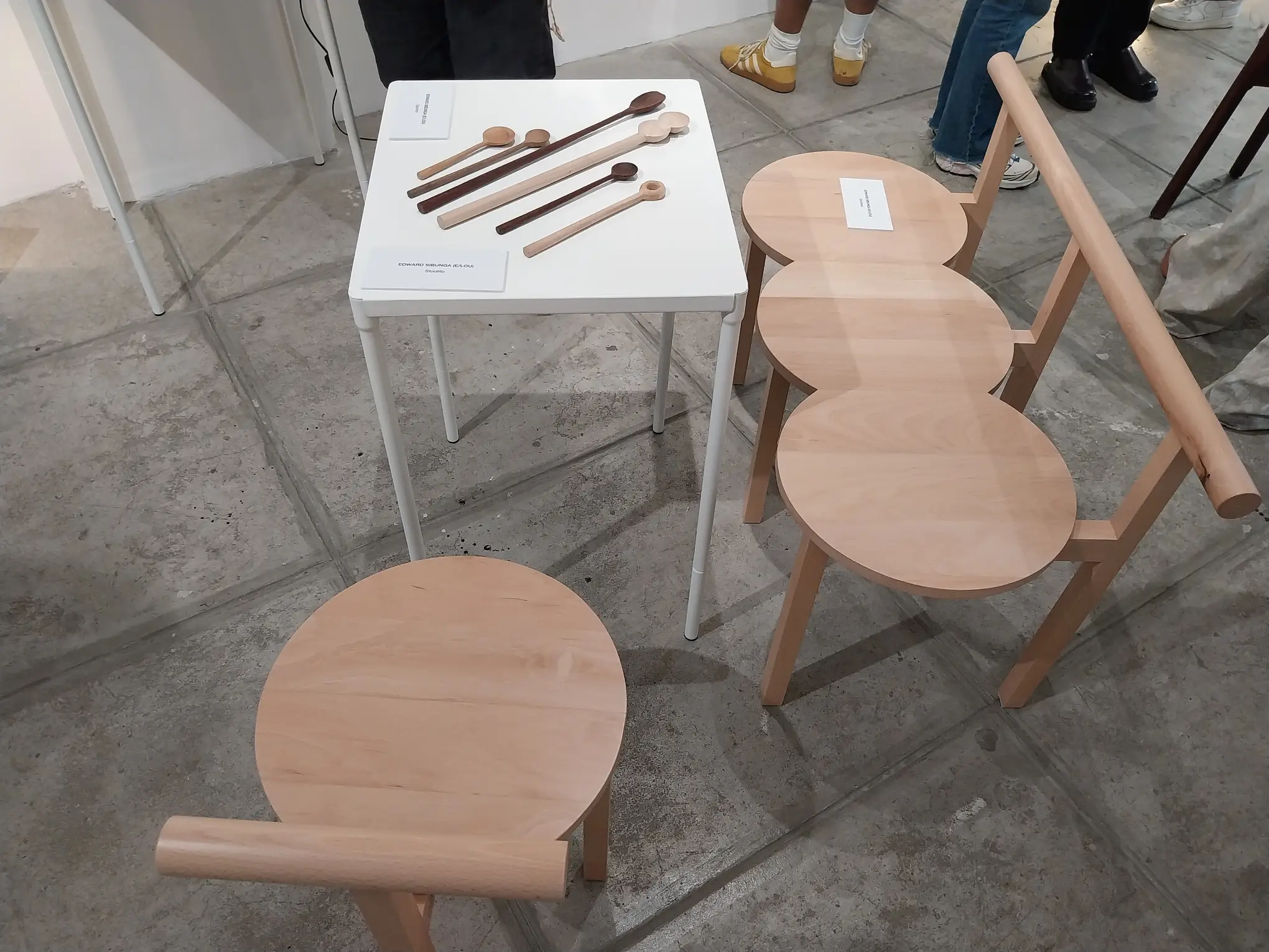 Edward Sibunga's table and chairs as shown at "No Boundaries by NewFolk," curated by Gabriel Lichauco.