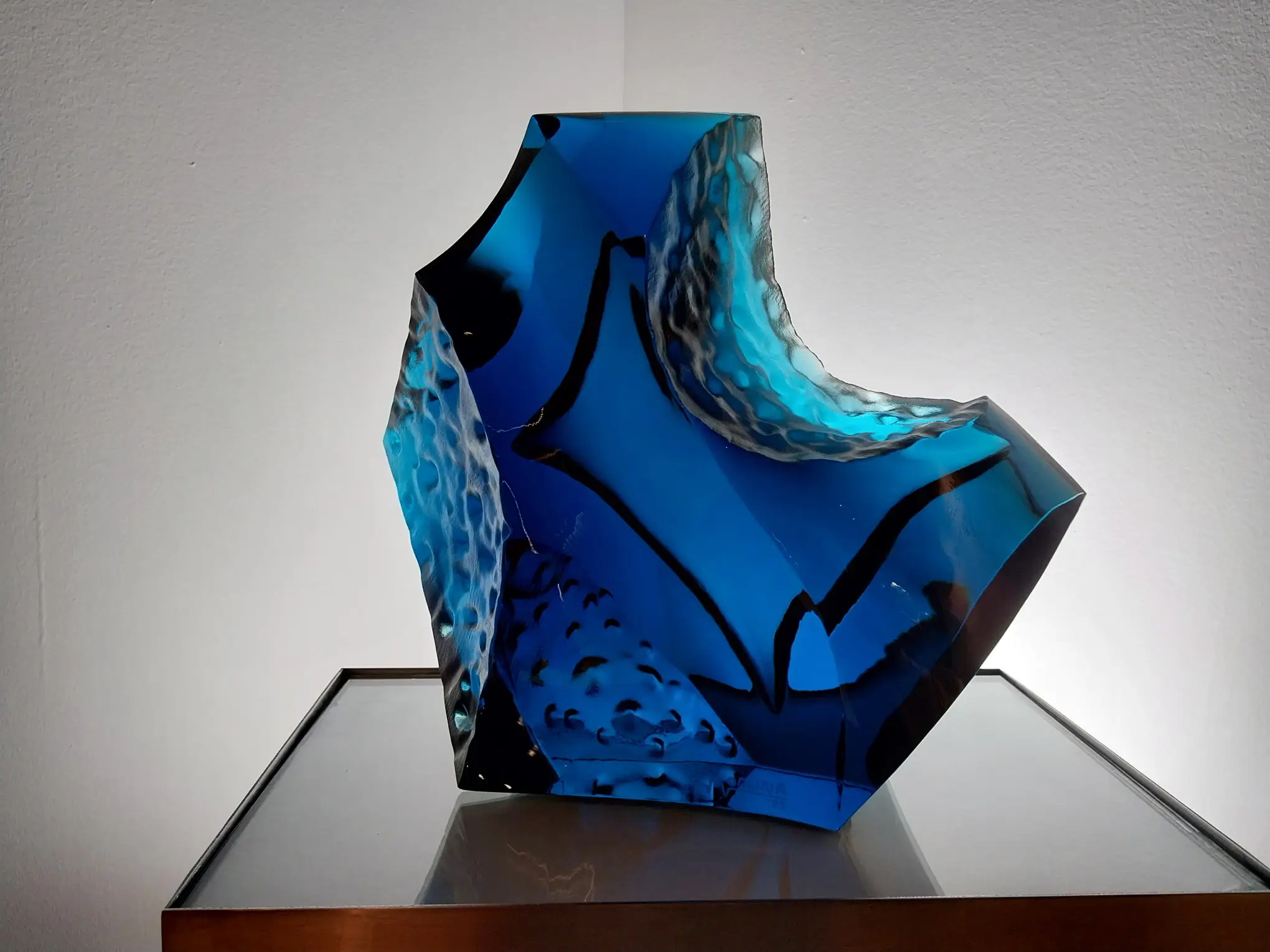 Glass artwork for "Shifting Reality."