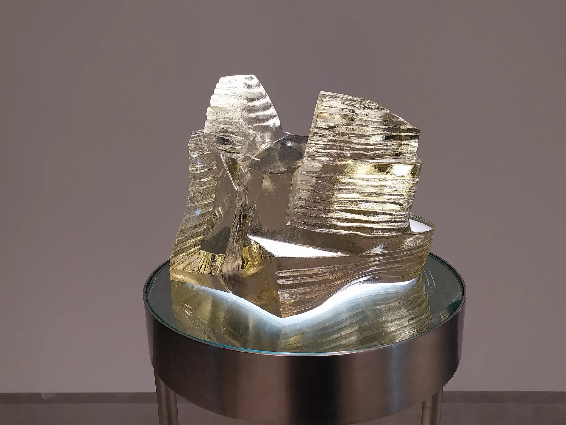 One of the sculptures in "Shifting Reality."