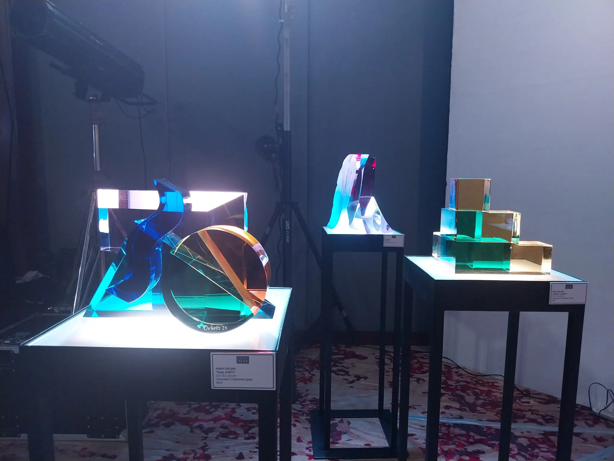 Glass works by Anna Orlina in "Lamina: A Curated Lifestyle Fair" which inspired her art couture collection.