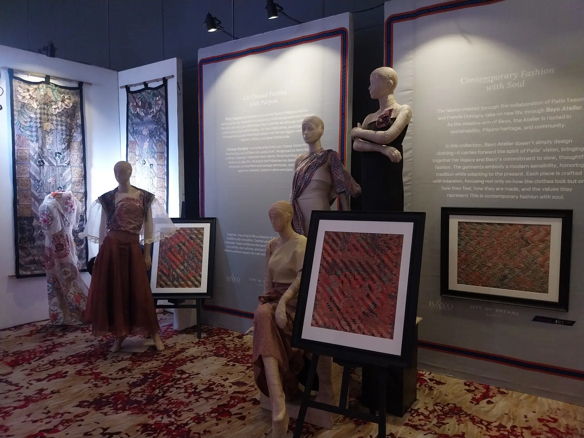 Mannequins showing off the latest in contemporary Filipiniana design.