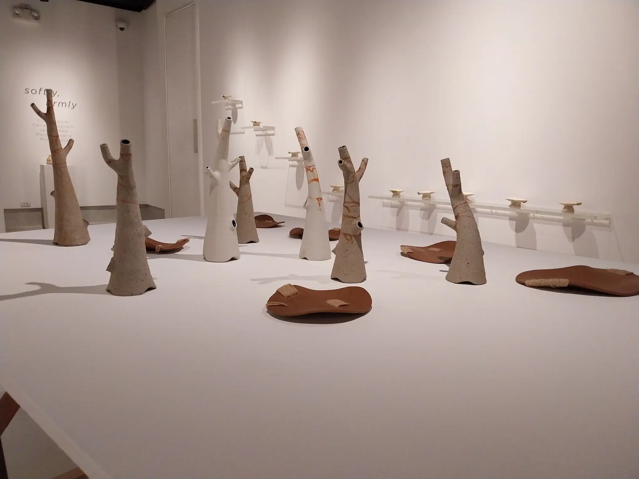 A series of Philippine ceramic art being shown for "softly, firmly" at Galerie Stephanie.