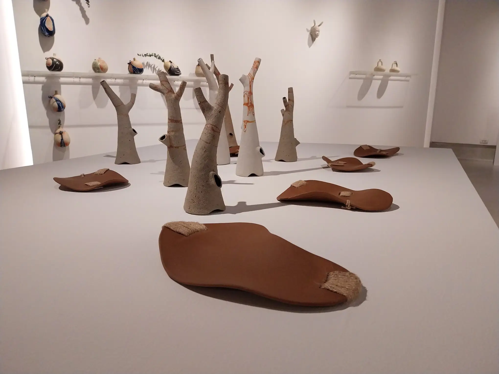 A series of Philippine ceramic art being shown for "softly, firmly" at Galerie Stephanie.