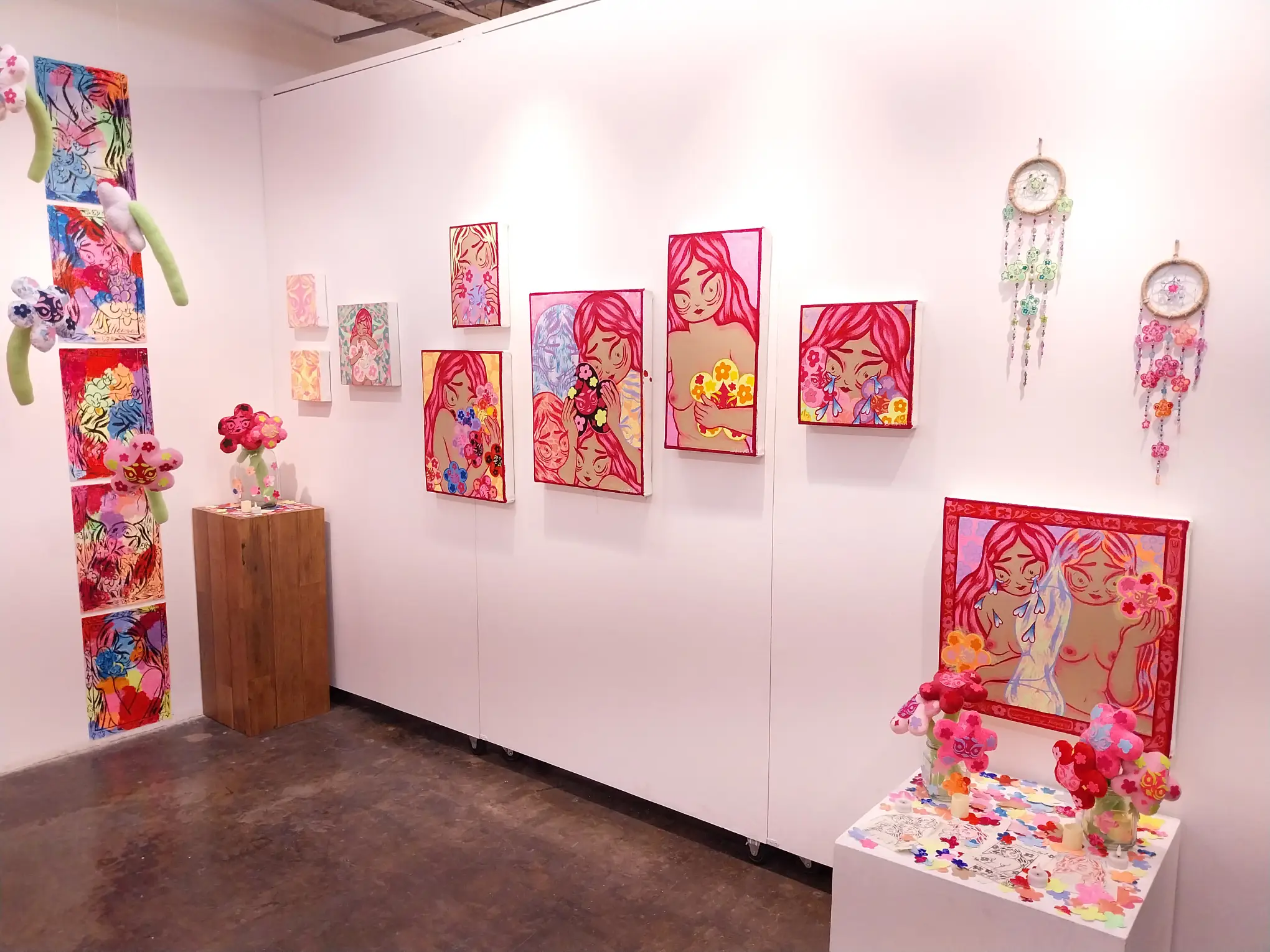 Laki Mata's artworks for "The Flower Eaters" at Space Encounters.