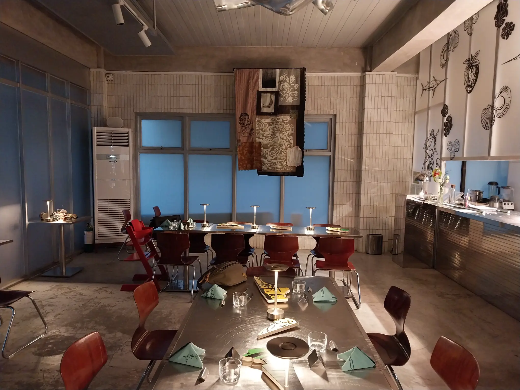 Now Now Canteen dressed up and designed with Isabel Reyes Santos's art for 'reNOWn x Isabel Reyes Santos.'