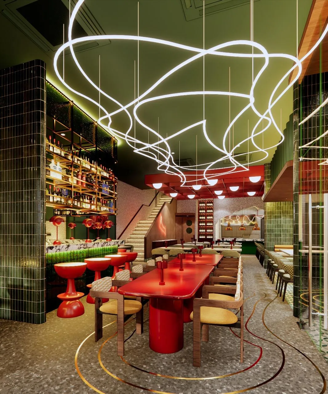 Interior of Al Dente Uptown by Paolo Castro.