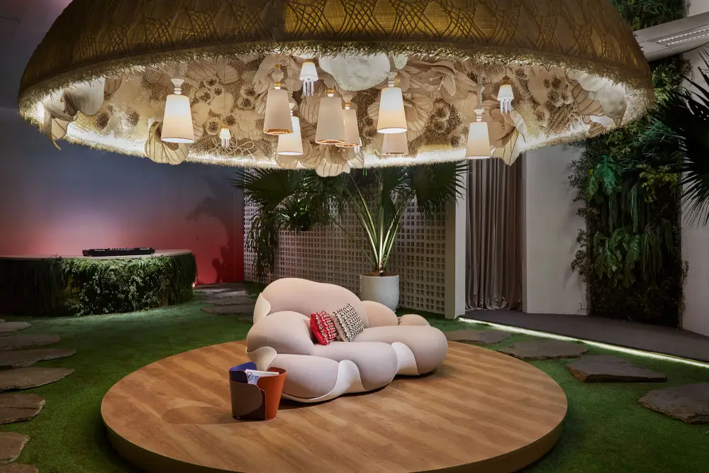 One exhibit merges historic indigenous material with the luxury good's portrayal.