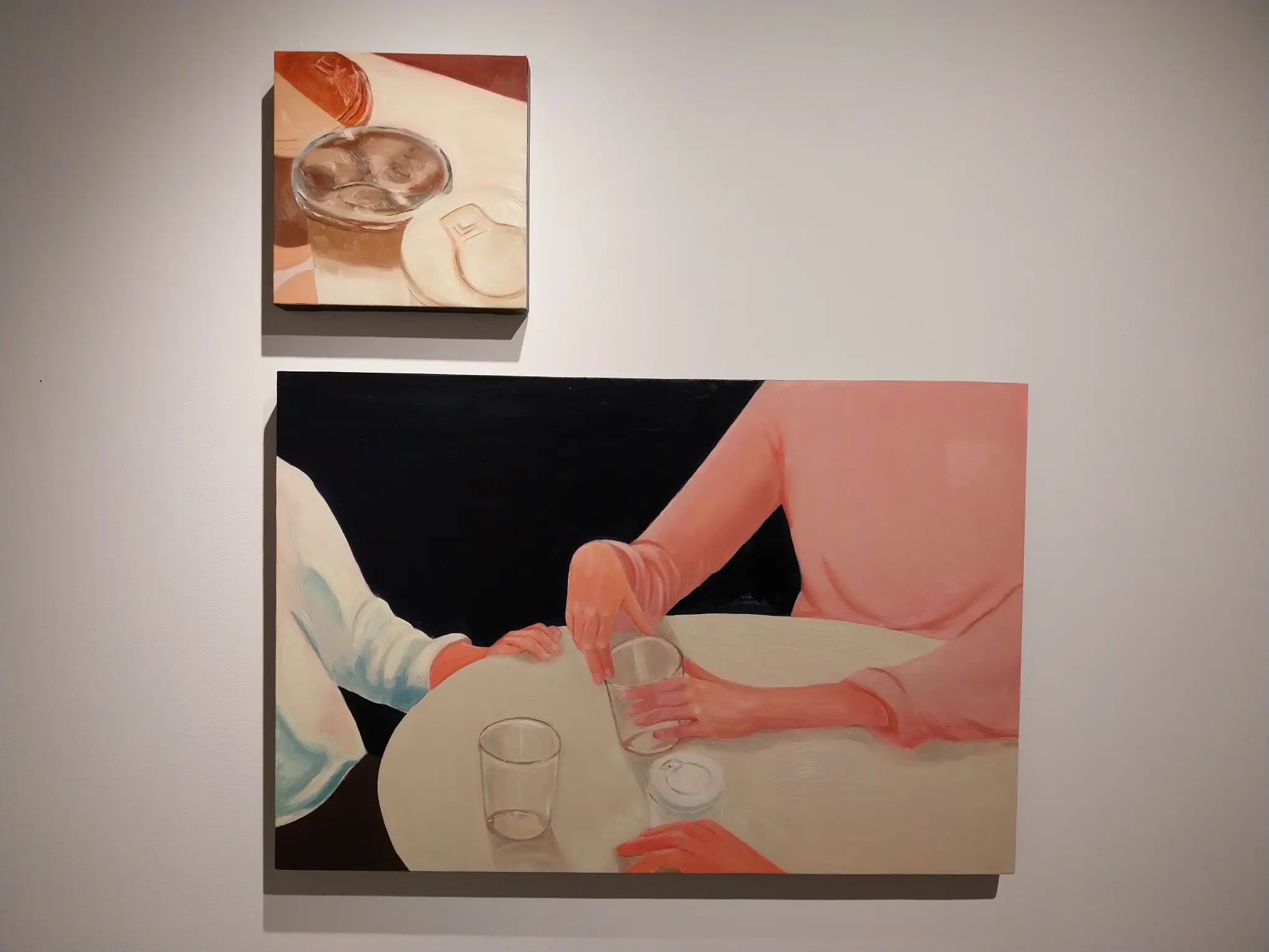 Two paintings by Nicole Bitas for Galerie Stephanie.