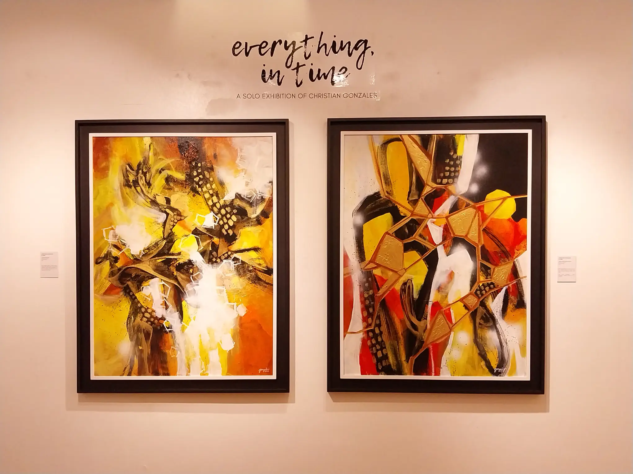 Two paintings by Christian Gonzales for Art Camp Gallery.