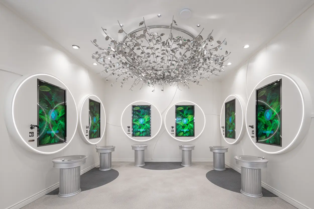 An exhibit in Neobio Museum in Singapore centered on plant life.