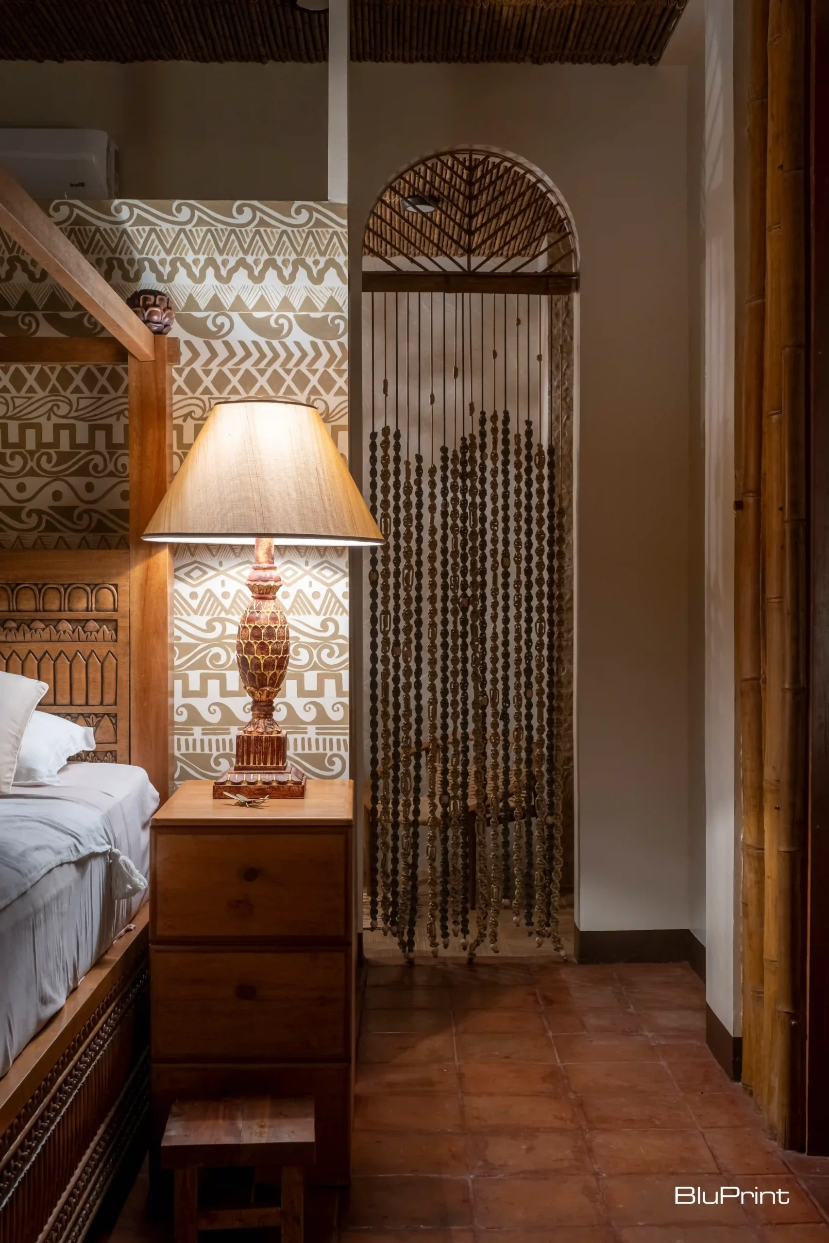 A bedside vignette at Aman Sinaya bamboo house.
