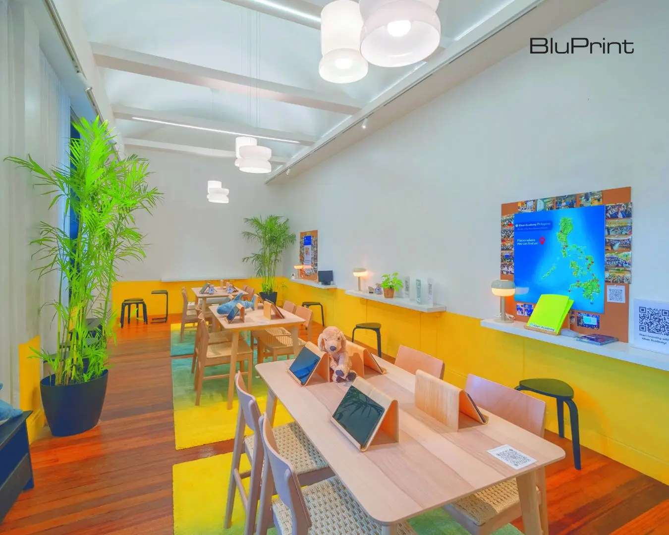 The Classroom of the Future at Museo Pambata integrates daylight, plants, and soft furnishings to create a space conducive to learning.