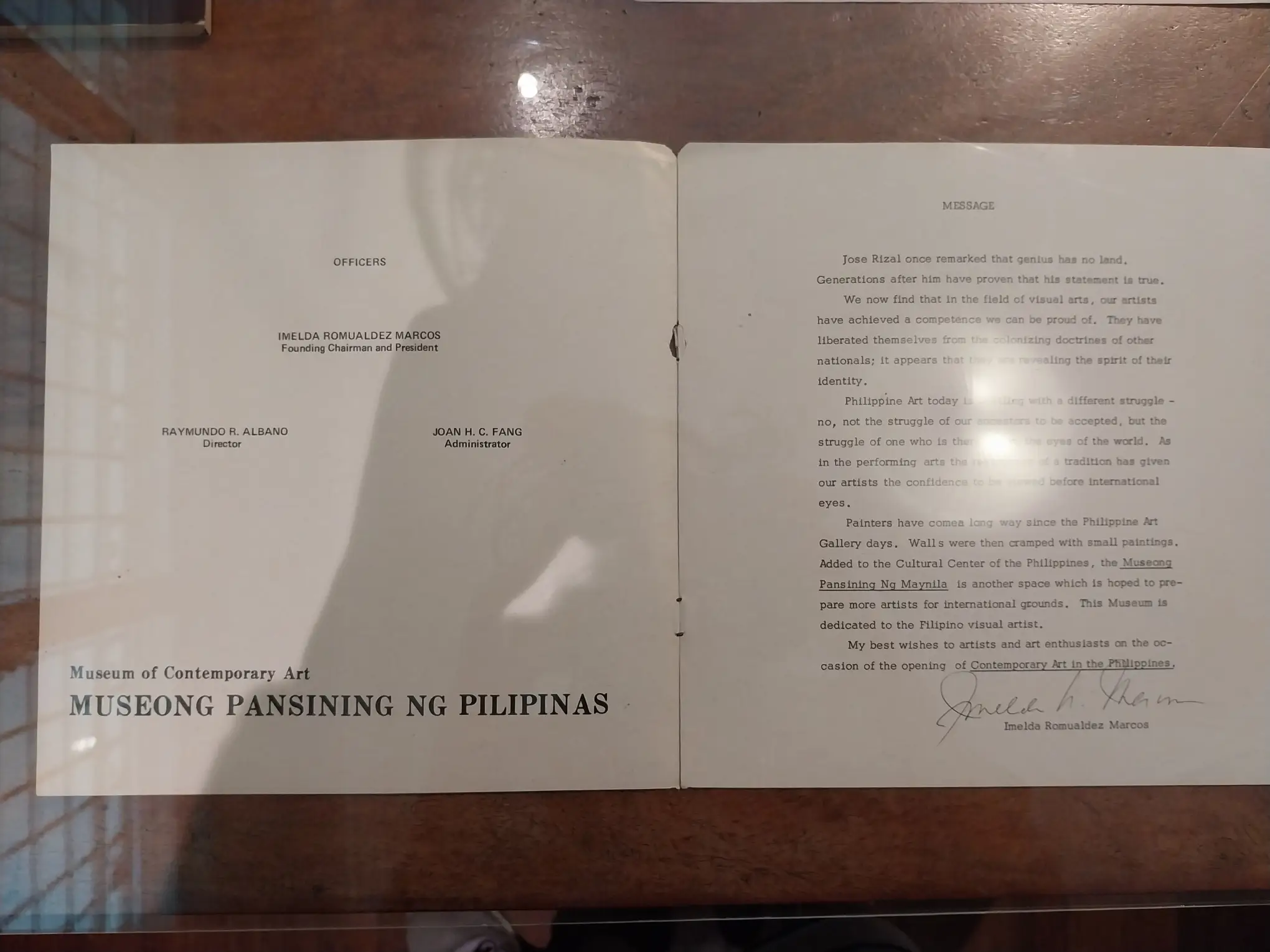 One of the documents shown in "Early Philippine Contemporary Art" exhibit in Calle Wright.