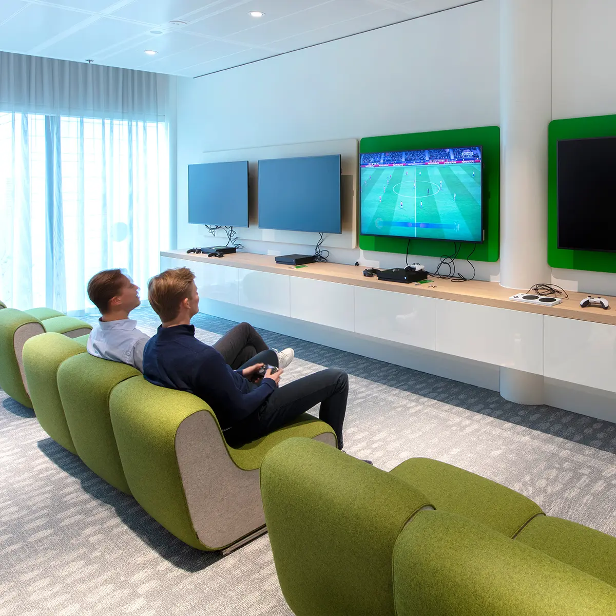 A gaming room at the Microsoft Amsterdam office.