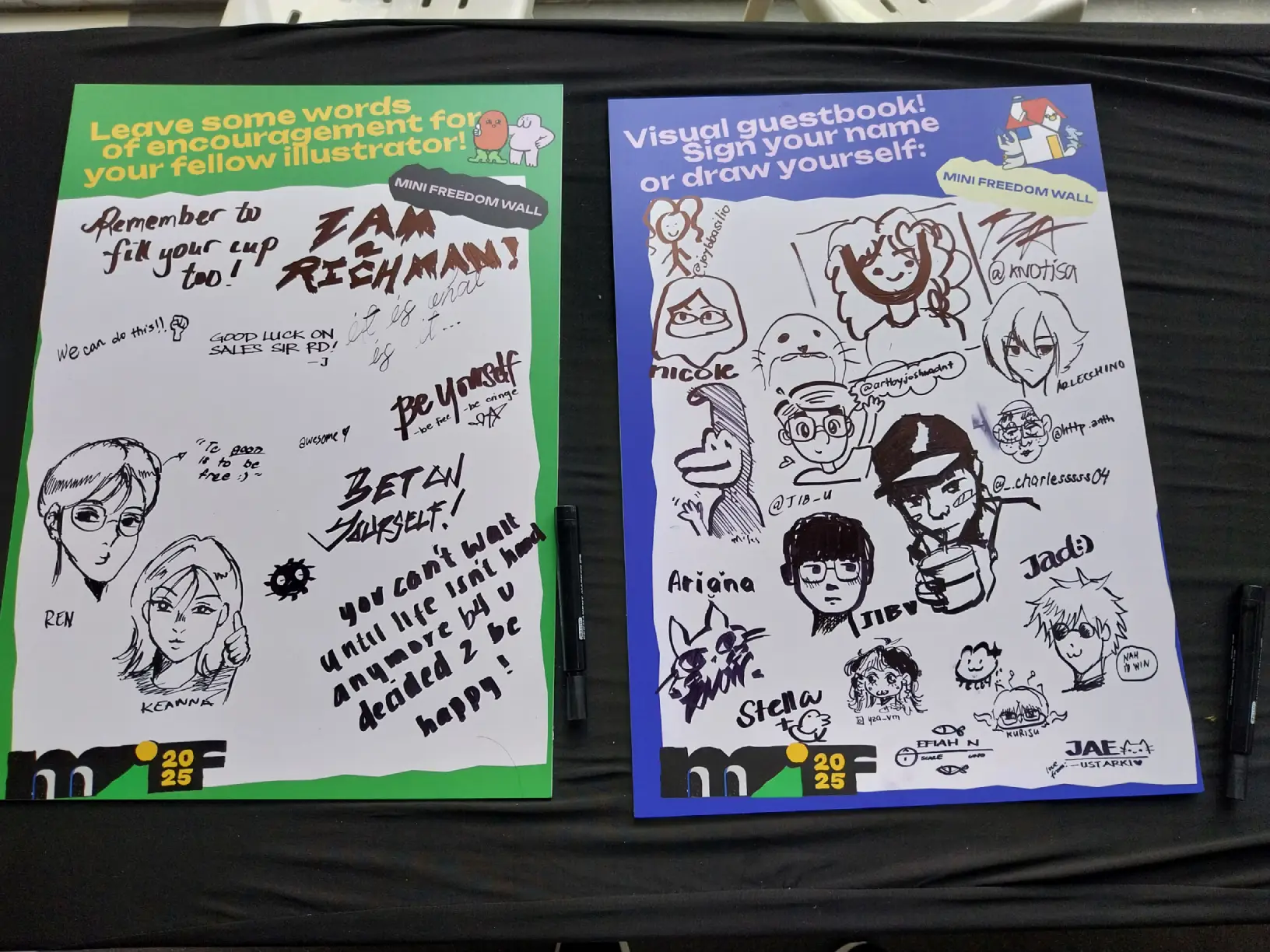 Some filled-up freedom walls for the Manila Illustration Fair.