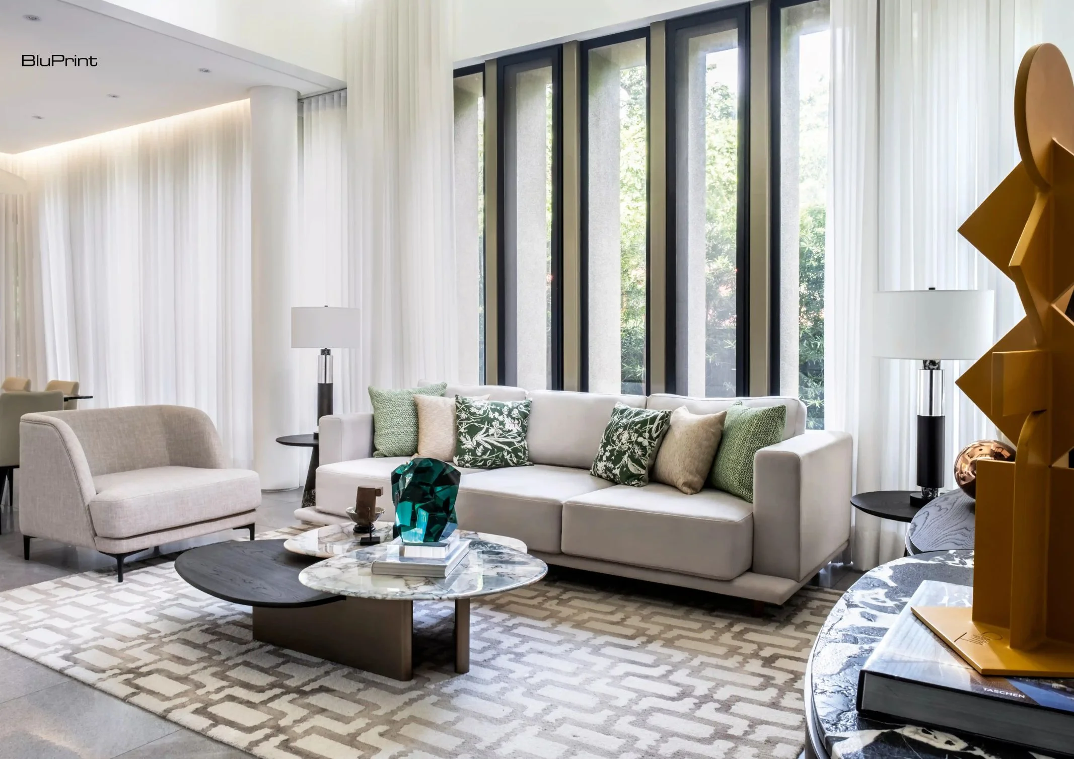 The Spirare Breathing House: Augmenting Rest with Artistry, featuring Oly Side Tables and Coffee Tables from Taylor Living by Casa Bella.