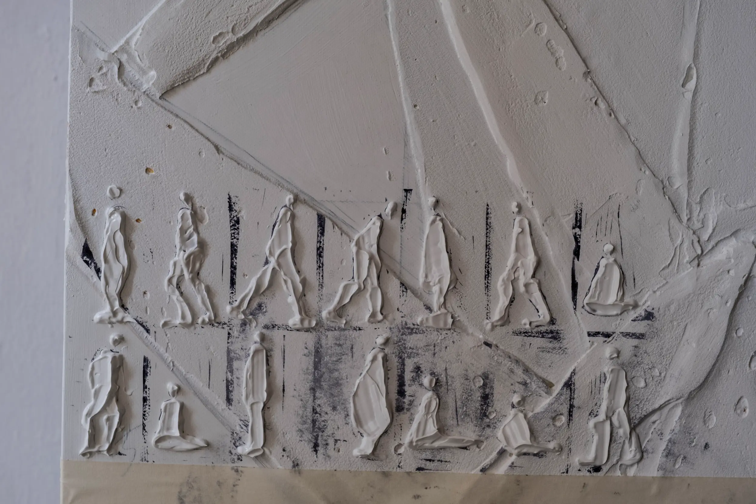 Some figurines made through impasto in a work-in-progress.