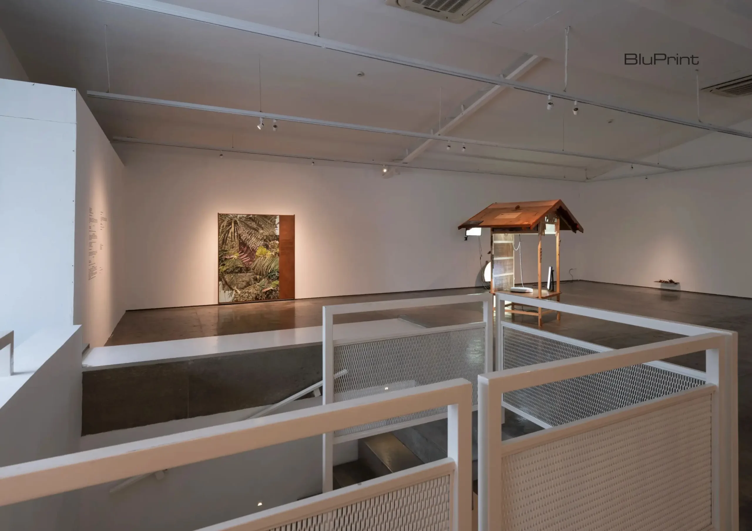 Side view of the second floor of Artinformal Gallery.