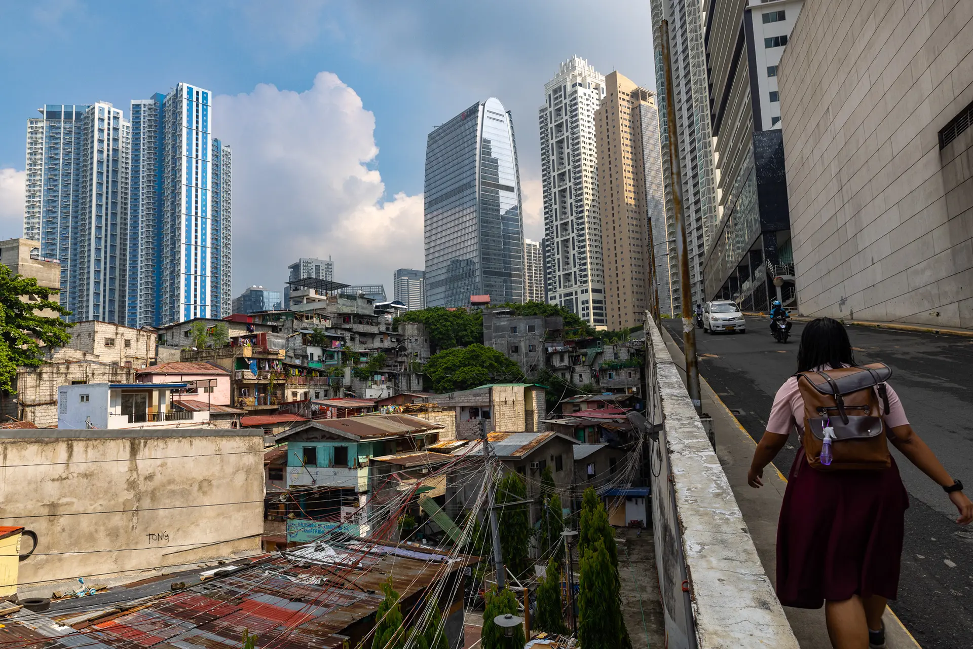 A low-income neighborhood besides BGC.