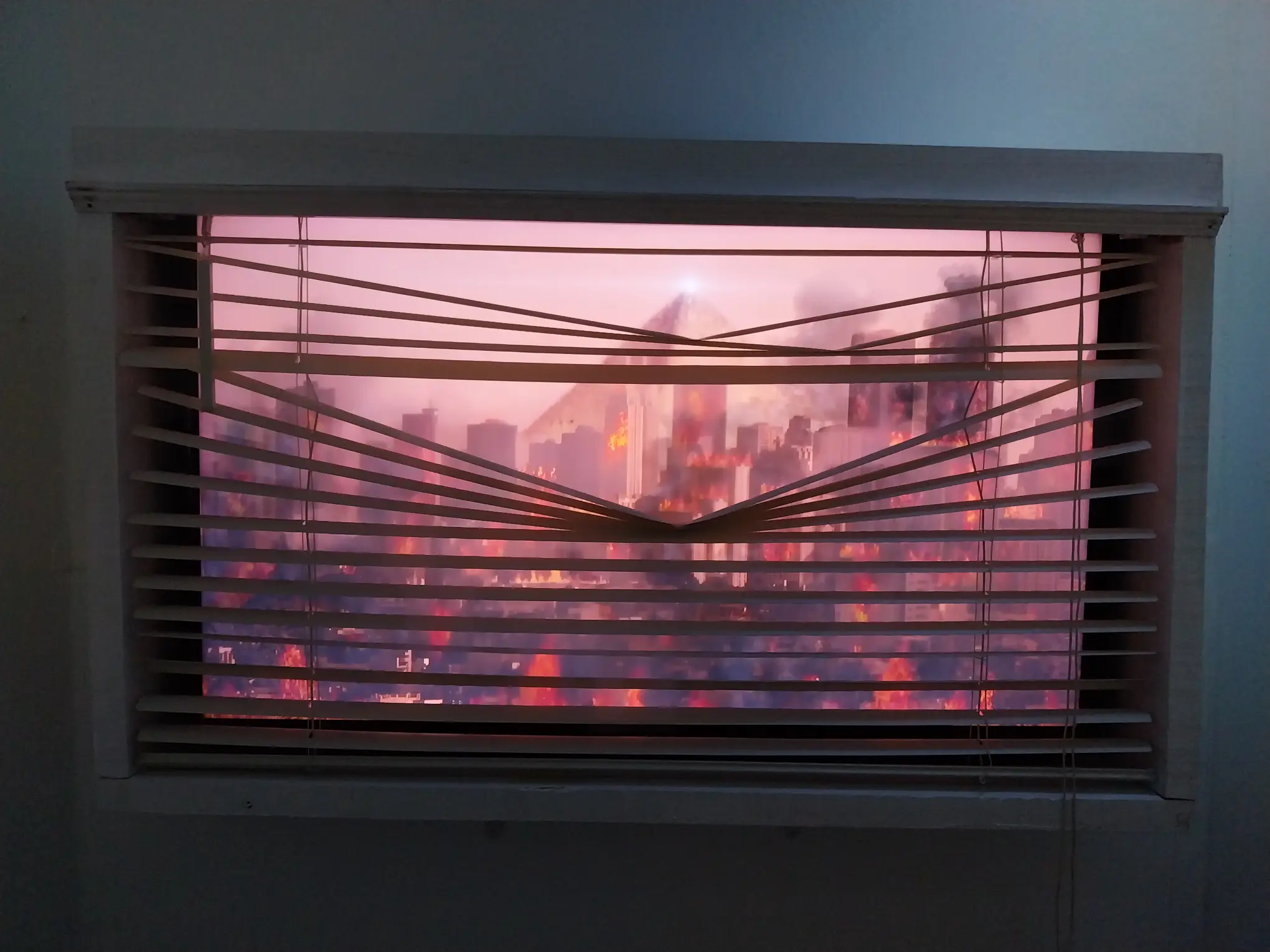 A screen showing the chaos of the outside world.