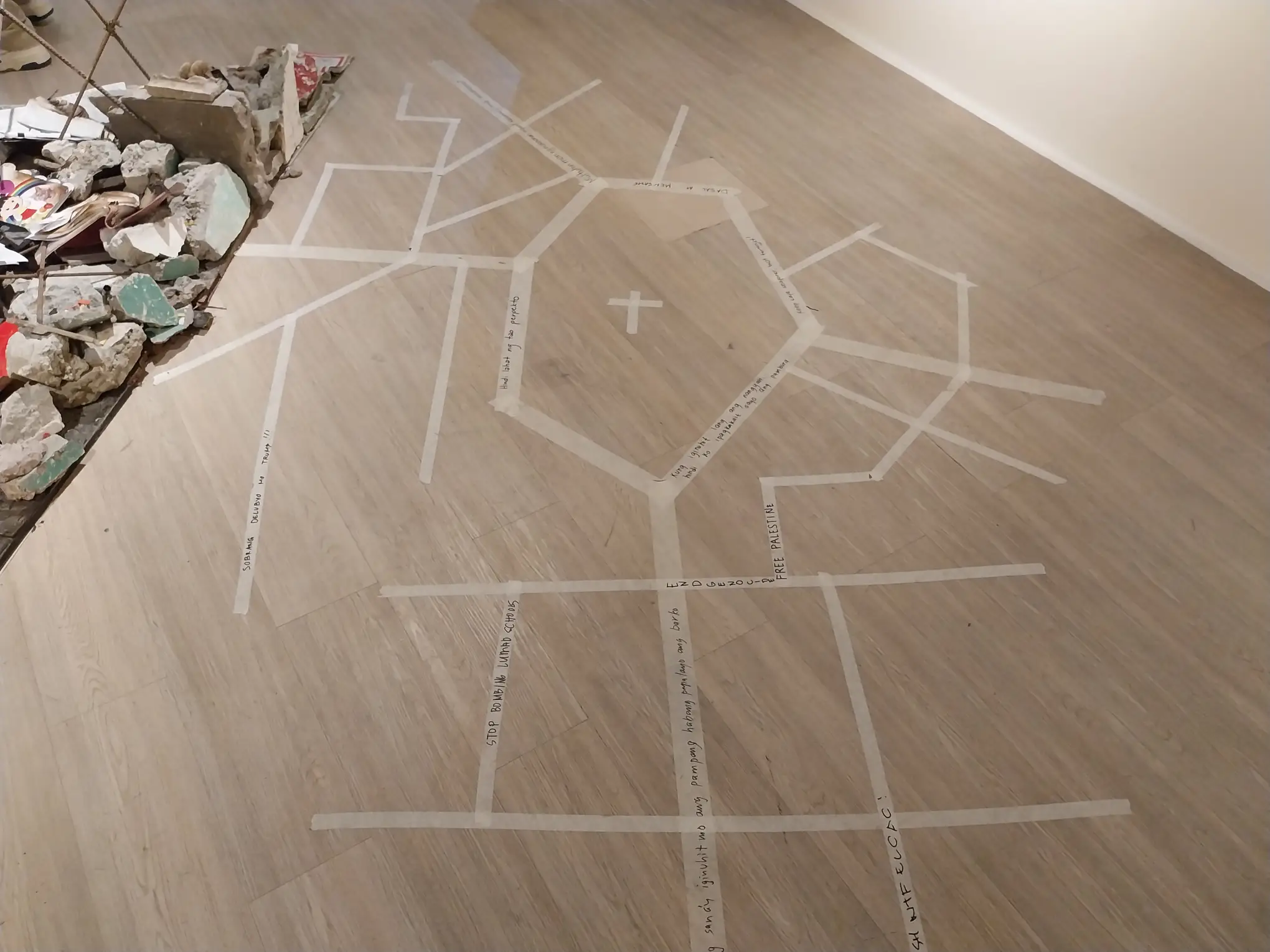 An artwork protesting the death of Palestinian children. It is a form of activism in art.