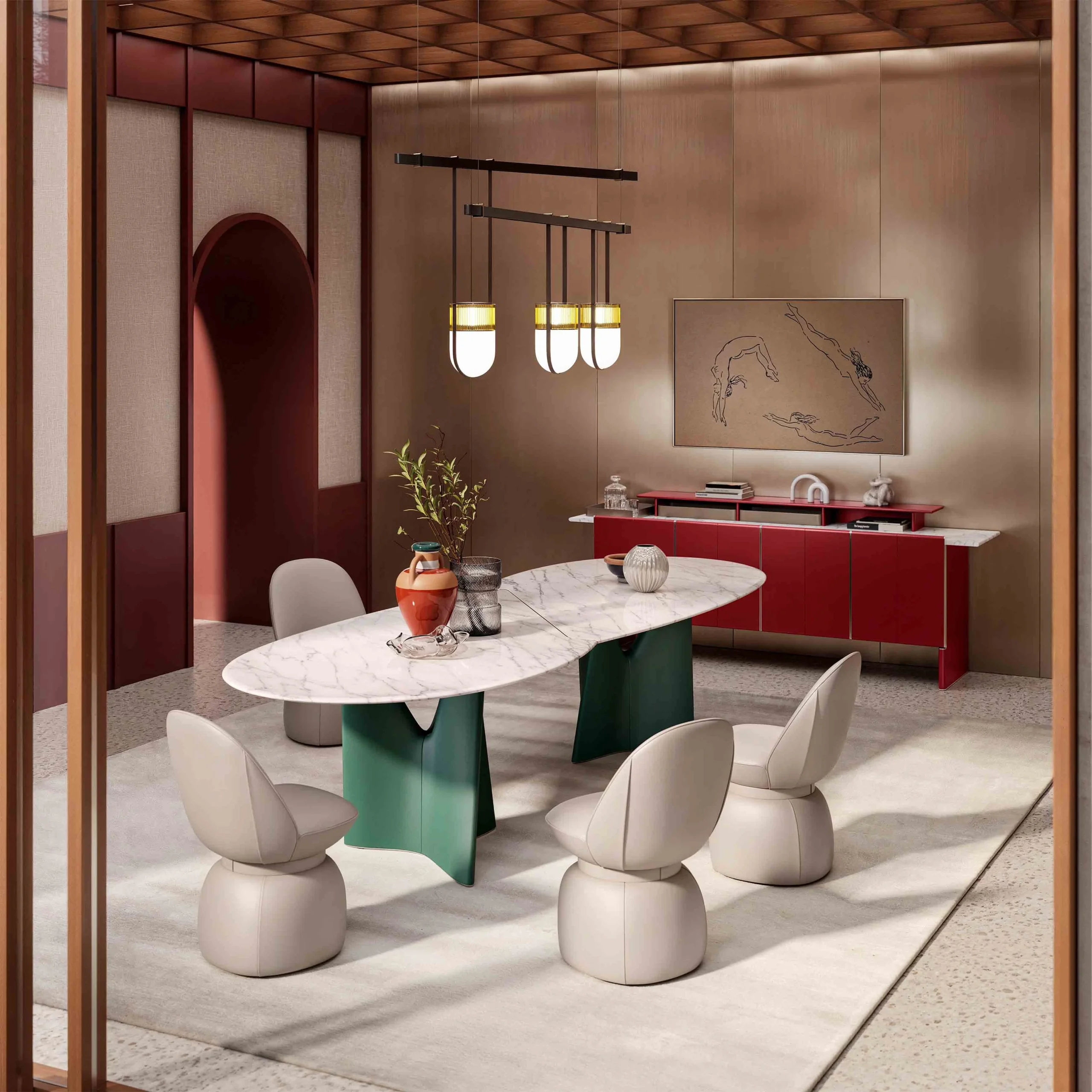 Infinitamente 2 0 table Lepli chair 4 - BluPrint The Infinitamente 2.0 Table and Lepli Chairs from the True Over Time Collection by Poltrona Frau